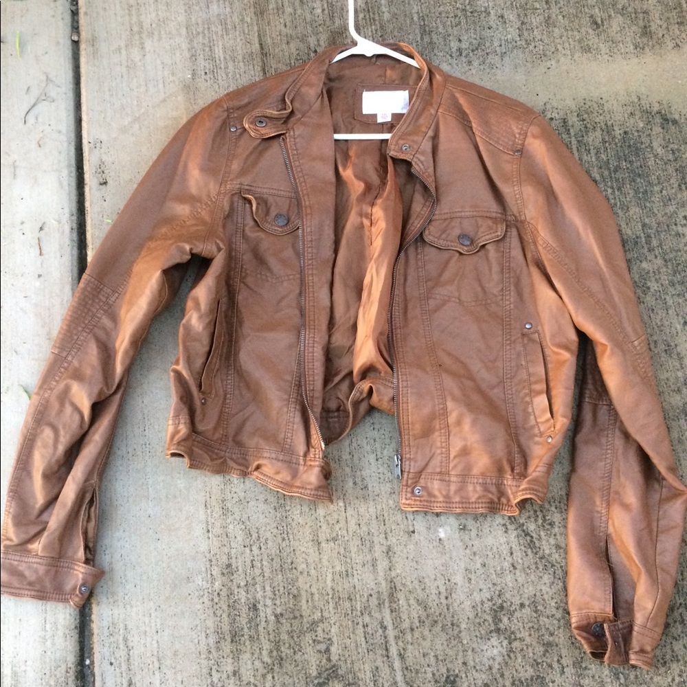 Non leather fashion jacket tan sz xxl